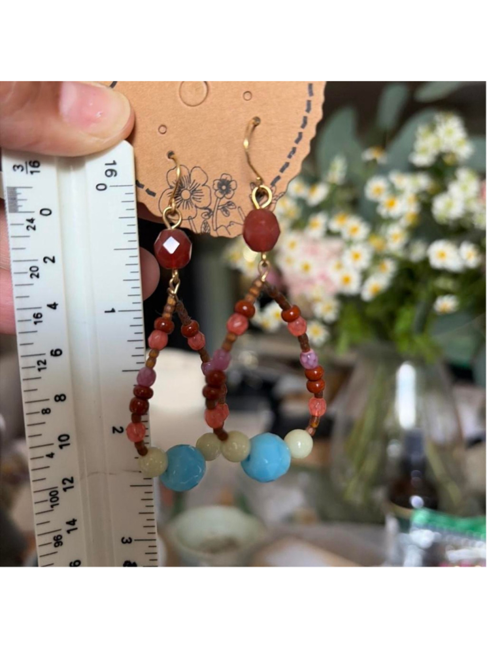 Multi-colored beaded earrings